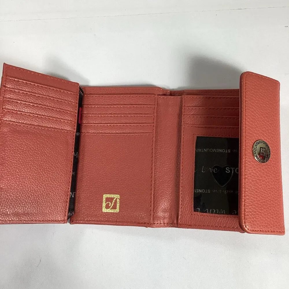 Stone Mountain Pebble Leather Coral Wallet